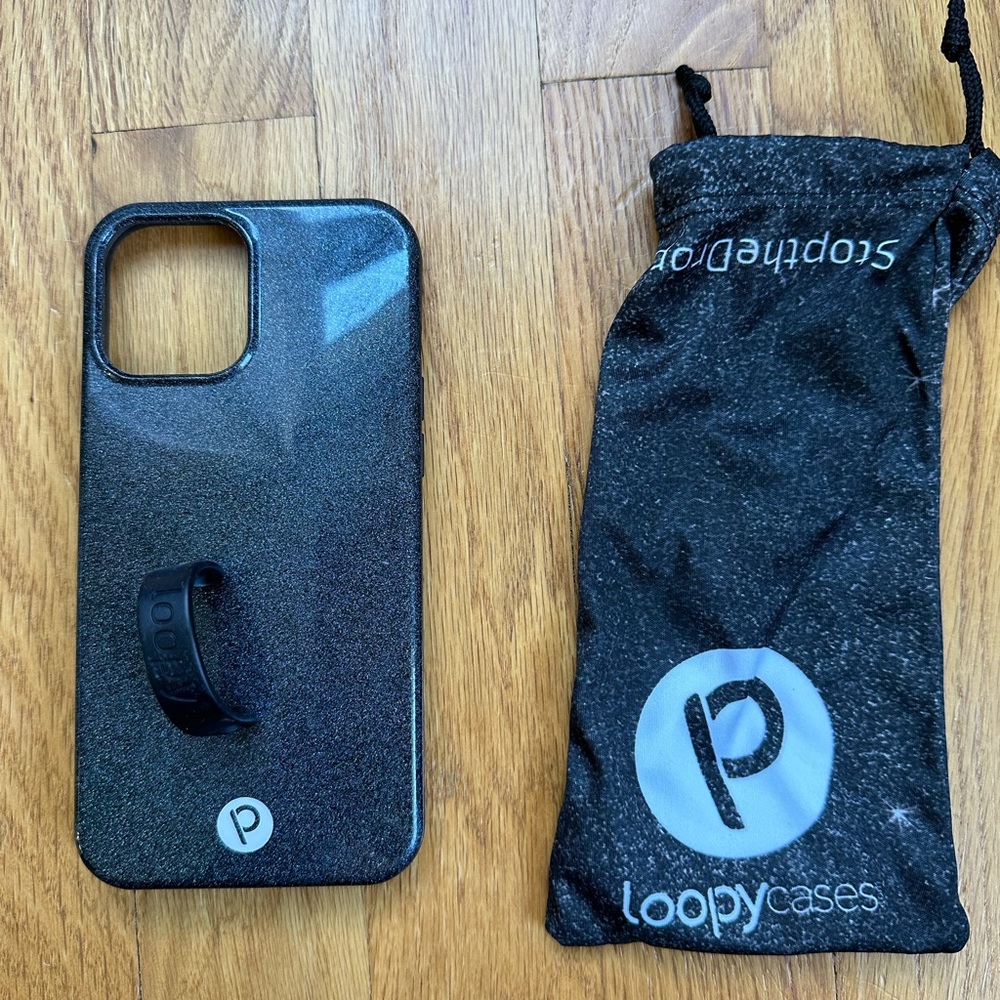 Sparkle black iPhone 12 Pro Max loopy case